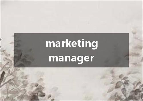 marketing manager是什么意思