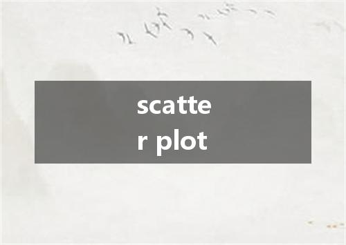 scatter plot是什么意思