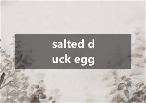 salted duck egg是什么意思