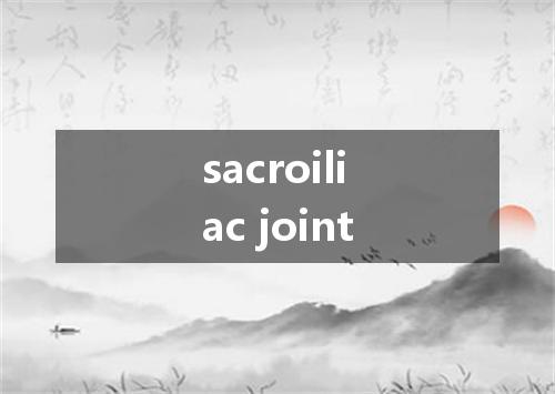 sacroiliac joint是什么意思