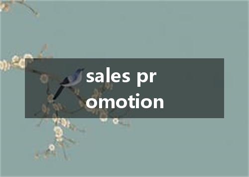 sales promotion是什么意思