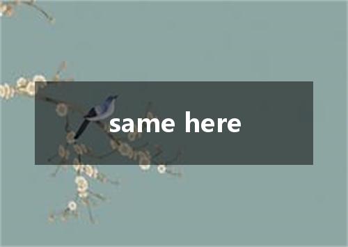 same here是什么意思