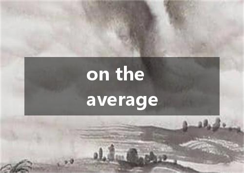 on the average是什么意思