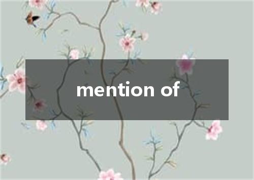mention of是什么意思