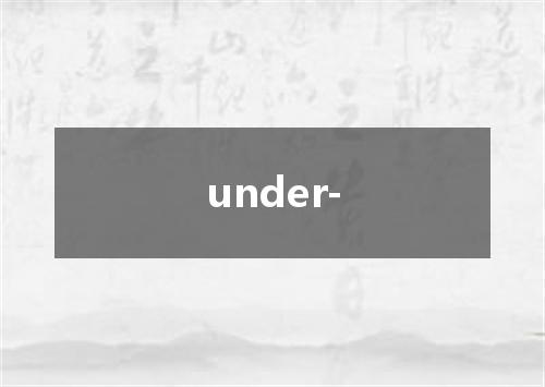 under-是什么意思