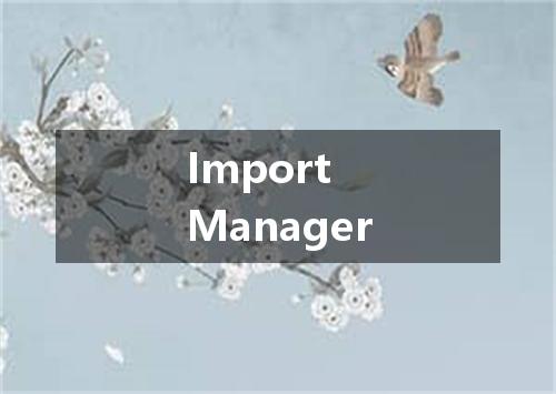 Import Manager是什么意思