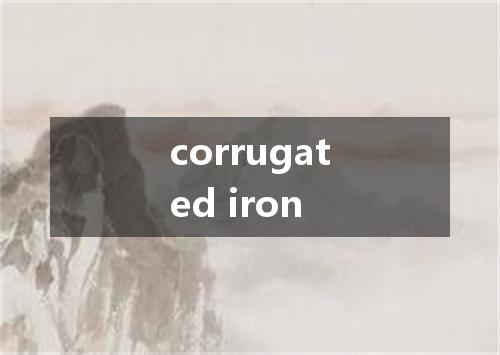 corrugated iron是什么意思
