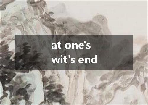 at one's wit's end是什么意思