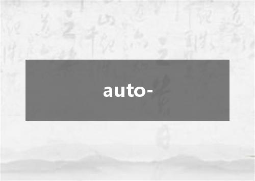 auto-是什么意思