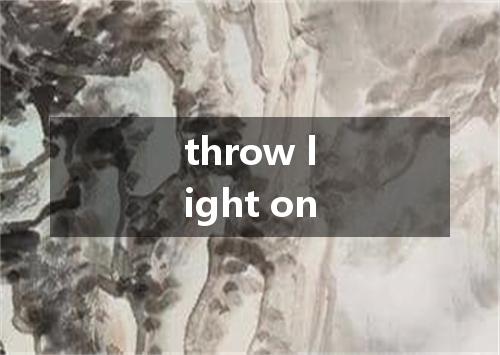 throw light on是什么意思