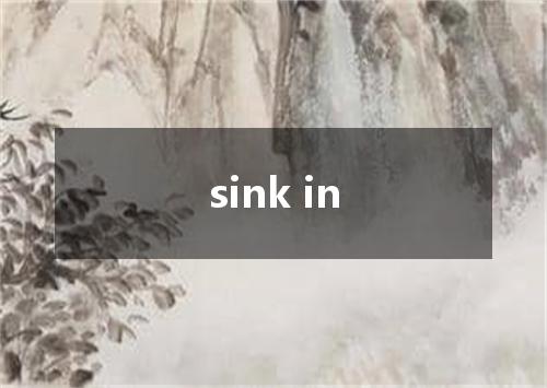 sink in是什么意思