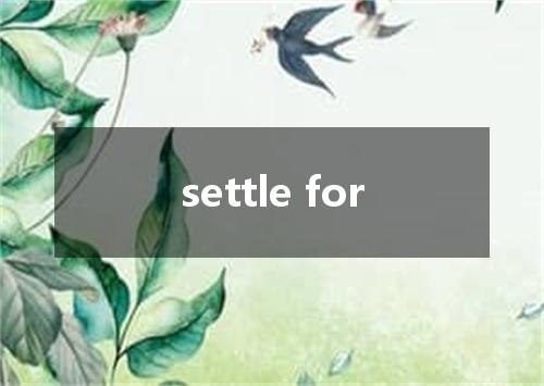 settle for是什么意思