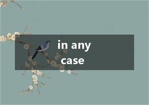 in any case是什么意思