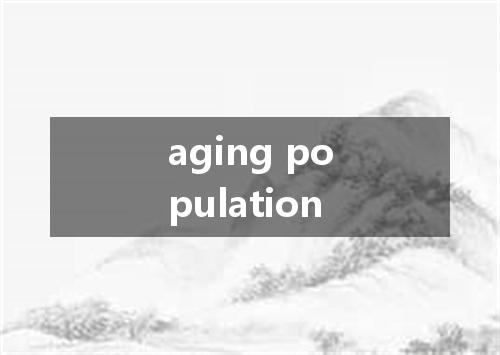 aging population是什么意思