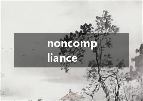 noncompliance是什么意思