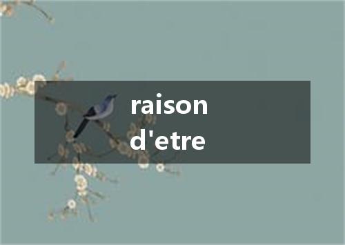 raison d'etre是什么意思
