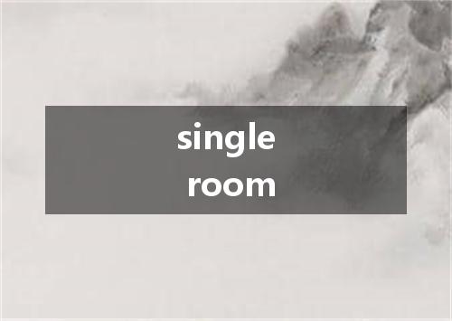 single room是什么意思