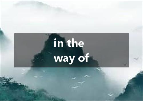 in the way of是什么意思