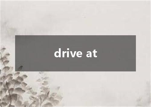 drive at是什么意思