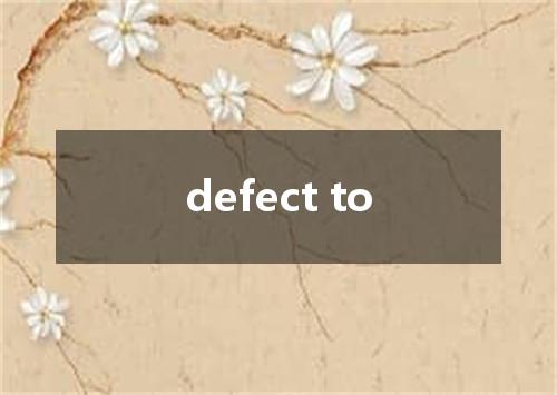 defect to是什么意思
