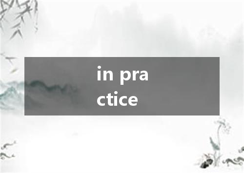 in practice是什么意思