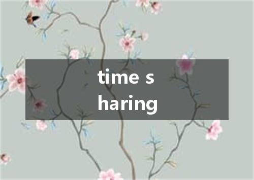 time sharing是什么意思
