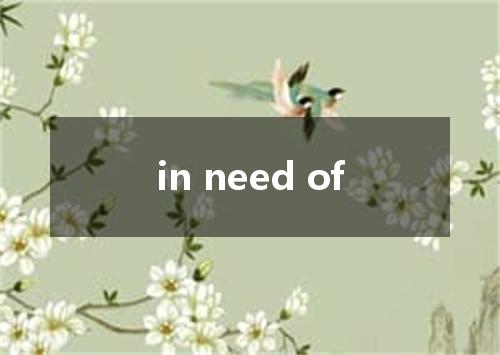 in need of是什么意思