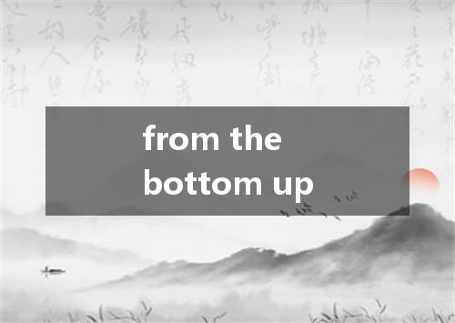 from the bottom up是什么意思