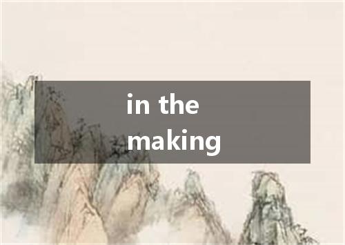 in the making是什么意思