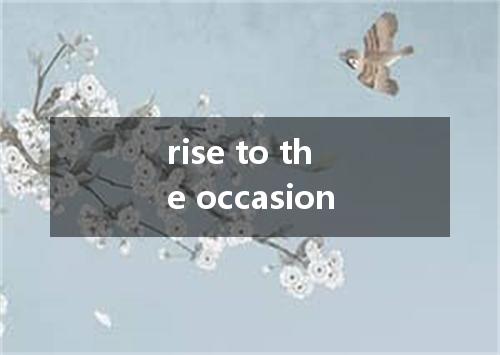 rise to the occasion是什么意思
