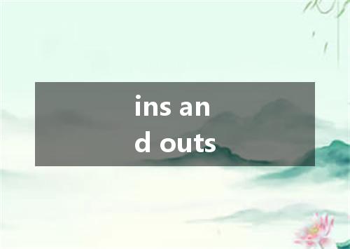 ins and outs是什么意思