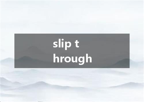 slip through是什么意思