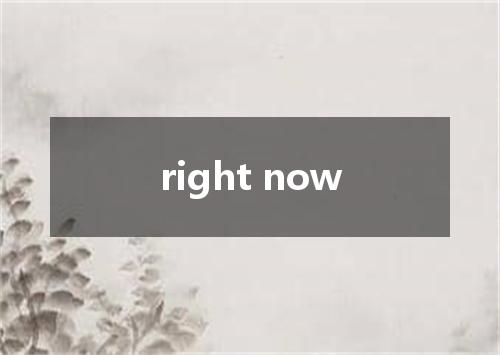 right now是什么意思