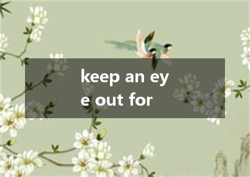 keep an eye out for是什么意思