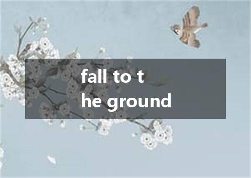 fall to the ground是什么意思