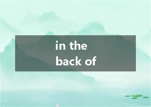 in the back of是什么意思