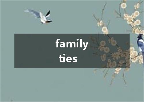family ties是什么意思