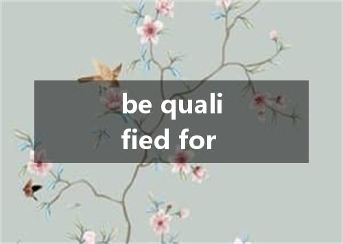 be qualified for是什么意思