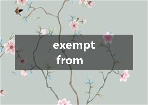 exempt from是什么意思