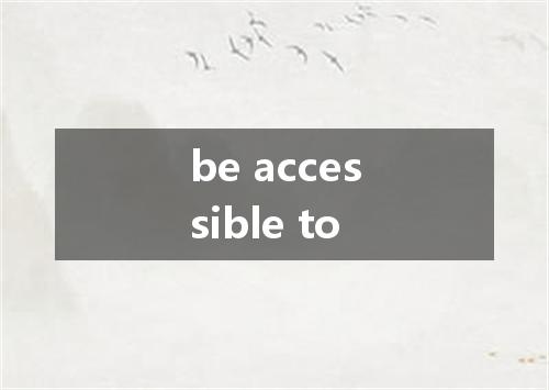 be accessible to是什么意思