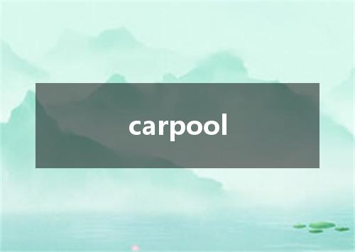 carpool是什么意思