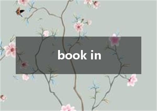 book in是什么意思