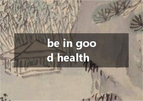 be in good health是什么意思