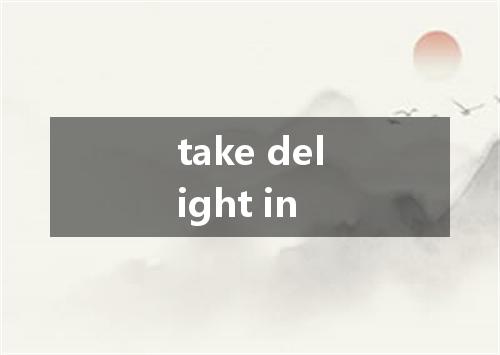 take delight in是什么意思