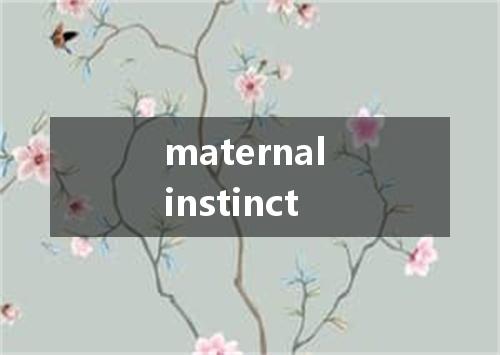maternal instinct是什么意思