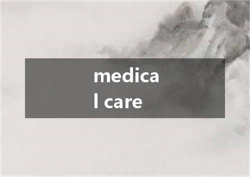 medical care是什么意思