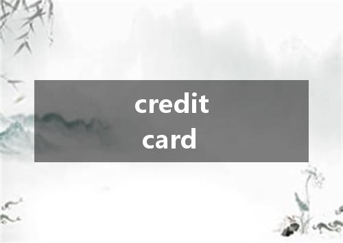credit card是什么意思