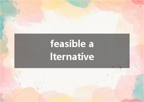 feasible alternative是什么意思