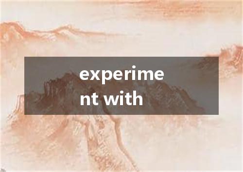 experiment with是什么意思