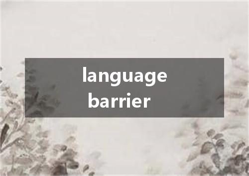 language barrier是什么意思